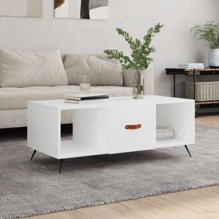 vidaXL Mesa de centro madera contrachapada blanco 102x50x40 cm