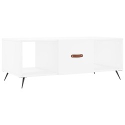 vidaXL Mesa de centro madera contrachapada blanco 102x50x40 cm