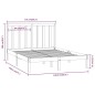 vidaXL Estructura de cama madera maciza de pino doble negra 135x190 cm