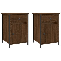 vidaXL Mesitas de noche 2 uds contrachapada roble marrón 40x42x60 cm
