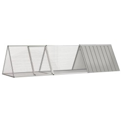 vidaXL Jaula para conejos acero galvanizado gris 302,5x80,5x71 cm