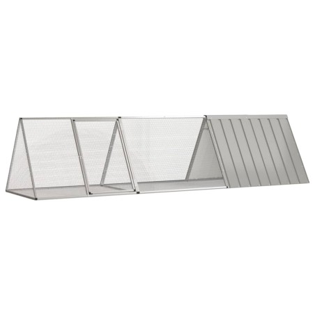 vidaXL Jaula para conejos acero galvanizado gris 302,5x80,5x71 cm