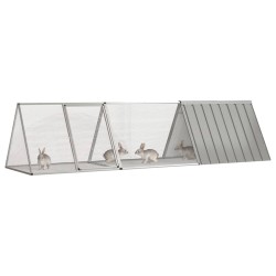 vidaXL Jaula para conejos acero galvanizado gris 302,5x80,5x71 cm