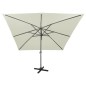 vidaXL Sombrilla voladiza con poste y luces LED arena 300 cm vidaXL Sombrilla voladiza con poste y luces LED arena 300 cm