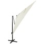 vidaXL Sombrilla voladiza con poste y luces LED arena 300 cm vidaXL Sombrilla voladiza con poste y luces LED arena 300 cm