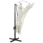 vidaXL Sombrilla voladiza con poste y luces LED arena 300 cm vidaXL Sombrilla voladiza con poste y luces LED arena 300 cm