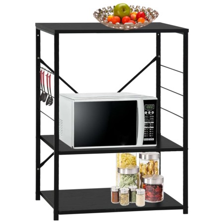 vidaXL Armario para microondas madera ingeniería negro 60x39,6x79,5 cm