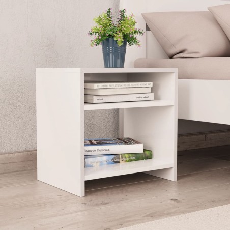 vidaXL Mesita de noche madera contrachapada blanco 40x30x40 cm