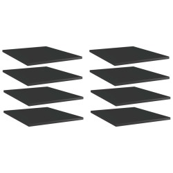 vidaXL Estante estantería 8 uds contrachapada negro brillo 40x50x1,5cm