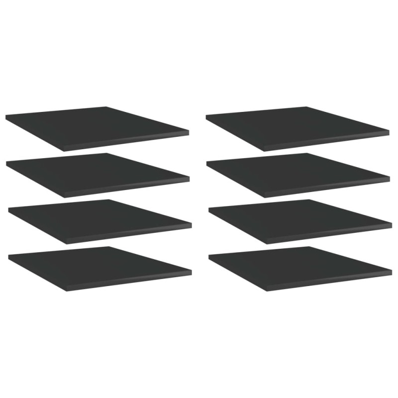 vidaXL Estante estantería 8 uds contrachapada negro brillo 40x50x1,5cm vidaXL Estante estantería 8 uds contrachapada negro brillo 40x50x1,5cm