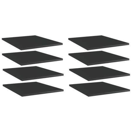 vidaXL Estante estantería 8 uds contrachapada negro brillo 40x50x1,5cm