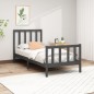 vidaXL Estructura de cama madera maciza de pino gris 100x200 cm vidaXL Estructura de cama madera maciza de pino gris 100x200 cm