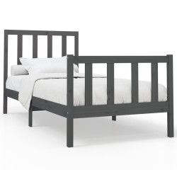 vidaXL Estructura de cama madera maciza de pino gris 100x200 cm