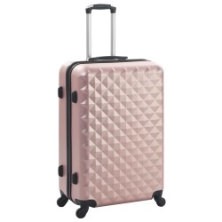 vidaXL Juego de maletas rígidas ruedas trolley 3 pzas rosa dorado ABS