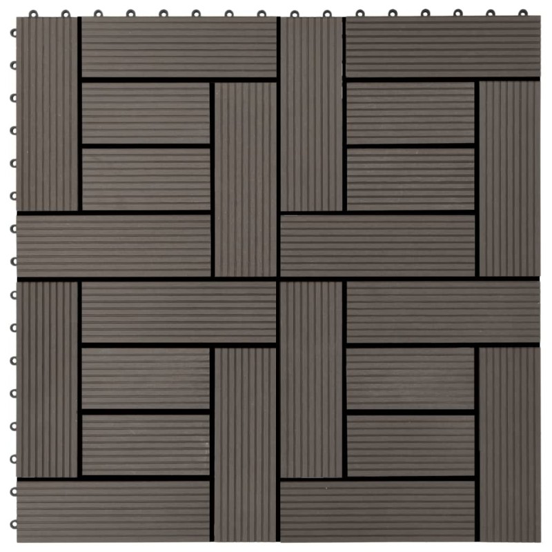 vidaXL Baldosas de porche de WPC 30x30 cm 1 m² marrón oscuro 11 uds vidaXL Baldosas de porche de WPC 30x30 cm 1 m² marrón oscuro 11 uds