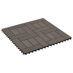 vidaXL Baldosas de porche de WPC 30x30 cm 1 m² marrón oscuro 11 uds