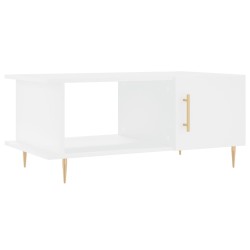 vidaXL Mesa de centro madera contrachapada blanco 90x50x40 cm