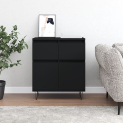 vidaXL Aparador de madera contrachapada negro 60x35x70 cm