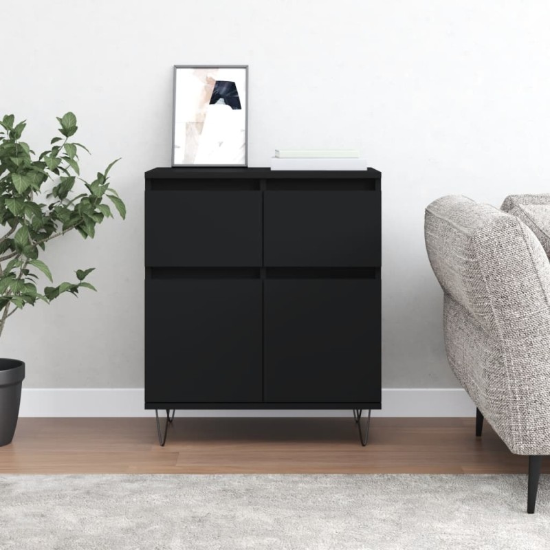 vidaXL Aparador de madera contrachapada negro 60x35x70 cm vidaXL Aparador de madera contrachapada negro 60x35x70 cm