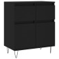 vidaXL Aparador de madera contrachapada negro 60x35x70 cm vidaXL Aparador de madera contrachapada negro 60x35x70 cm
