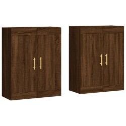 vidaXL Armarios de pared 2 uds madera de ingeniería marrón roble