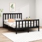 vidaXL Estructura de cama madera maciza de pino negro 150x200 cm vidaXL Estructura de cama madera maciza de pino negro 150x200 cm