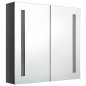 vidaXL Armario de baño con espejo LED gris brillante 62x14x60 cm