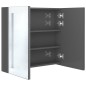 vidaXL Armario de baño con espejo LED gris brillante 62x14x60 cm