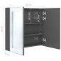 vidaXL Armario de baño con espejo LED gris brillante 62x14x60 cm