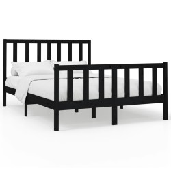 vidaXL Estructura de cama madera maciza de pino negro 150x200 cm