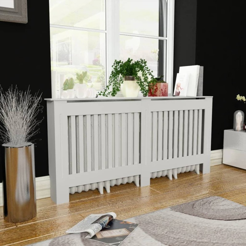 vidaXL Cubierta para radiador MDF blanco 172 cm vidaXL Cubierta para radiador MDF blanco 172 cm