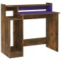 vidaXL Escritorio con LED madera ingeniería roble ahumado 97x45x90 cm vidaXL Escritorio con LED madera ingeniería roble ahumado 97x45x90 cm