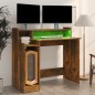 vidaXL Escritorio con LED madera ingeniería roble ahumado 97x45x90 cm vidaXL Escritorio con LED madera ingeniería roble ahumado 97x45x90 cm