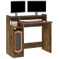 vidaXL Escritorio con LED madera ingeniería roble ahumado 97x45x90 cm vidaXL Escritorio con LED madera ingeniería roble ahumado 97x45x90 cm