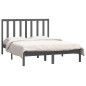 vidaXL Estructura de cama de matrimonio madera de pino gris 135x190 cm vidaXL Estructura de cama de matrimonio madera de pino gris 135x190 cm