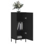 vidaXL Aparador de madera contrachapada negro 34,5x34x90 cm