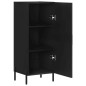 vidaXL Aparador de madera contrachapada negro 34,5x34x90 cm