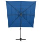 vidaXL Sombrilla de 4 niveles con poste de aluminio azul 250x250 cm vidaXL Sombrilla de 4 niveles con poste de aluminio azul 250x250 cm