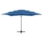 vidaXL Sombrilla de 4 niveles con poste de aluminio azul 250x250 cm vidaXL Sombrilla de 4 niveles con poste de aluminio azul 250x250 cm