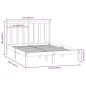 vidaXL Estructura de cama de matrimonio madera de pino gris 135x190 cm vidaXL Estructura de cama de matrimonio madera de pino gris 135x190 cm