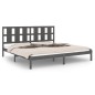 vidaXL Estructura de cama madera maciza gris Super King 180x200 cm