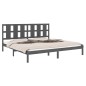 vidaXL Estructura de cama madera maciza gris Super King 180x200 cm