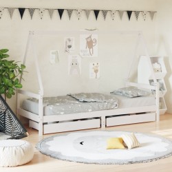 vidaXL Estructura cama niños con cajones madera pino blanco 80x200 cm 