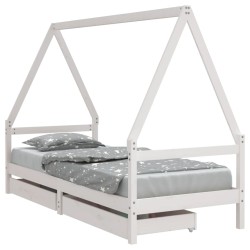 vidaXL Estructura cama niños con cajones madera pino blanco 80x200 cm 