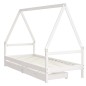 vidaXL Estructura cama niños con cajones madera pino blanco 80x200 cm vidaXL Estructura cama niños con cajones madera pino blanco 80x200 cm