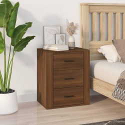 vidaXL Mesita de noche madera contrachapada marrón roble 50x36x60 cm