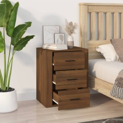 vidaXL Mesita de noche madera contrachapada marrón roble 50x36x60 cm