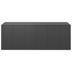vidaXL Baúl para cojines de jardín ratán PE negro 291x100,5x104 cm