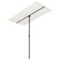 vidaXL Sombrilla de jardín con palo de aluminio blanco arena 180x110cm 