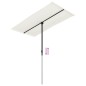 vidaXL Sombrilla de jardín con palo de aluminio blanco arena 180x110cm 